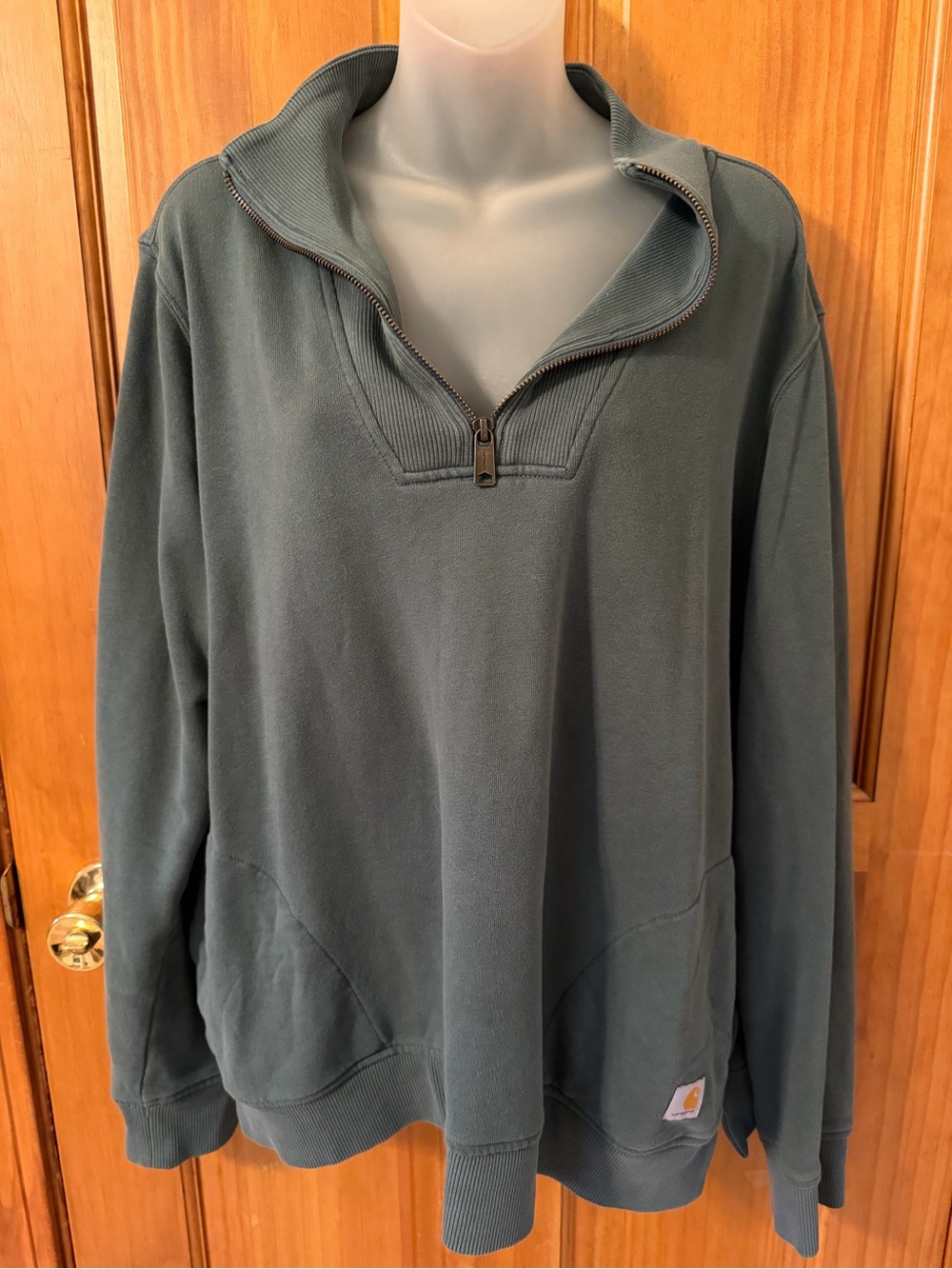 Carhartt Slate Green Half-Zip Sweatshirt